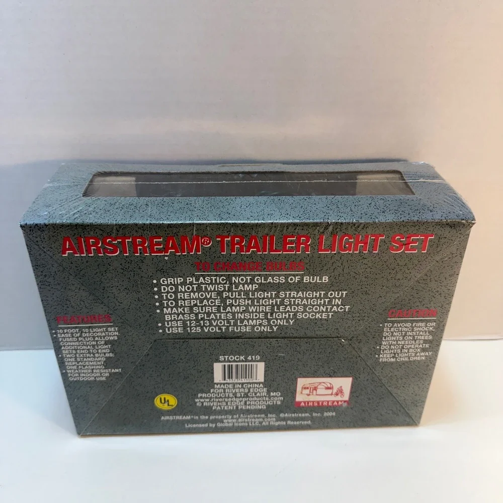 Rivers Edge Airstream Trailer Light Set 10 Foot Silver Novelty RV String Lights